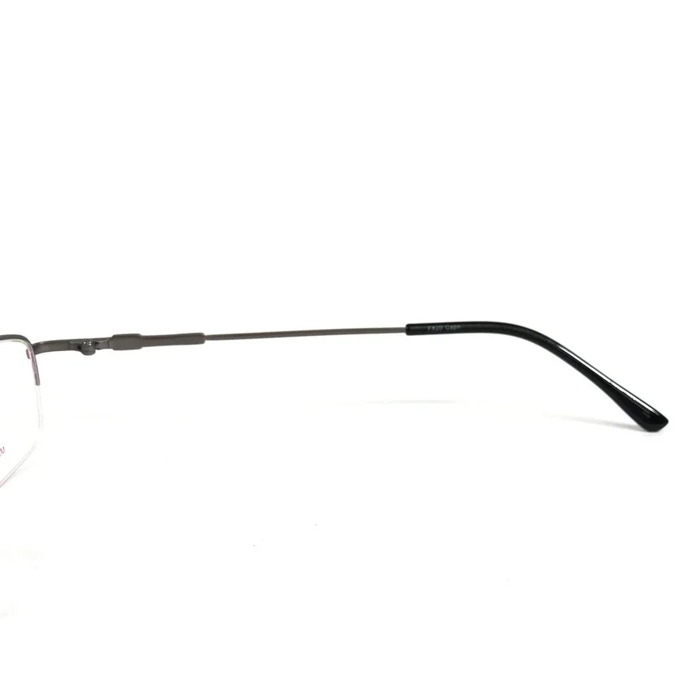 Flexure by Capri Eyeglasses Frames FX20 Gunmetal Half Rim Titanium 52-17-140